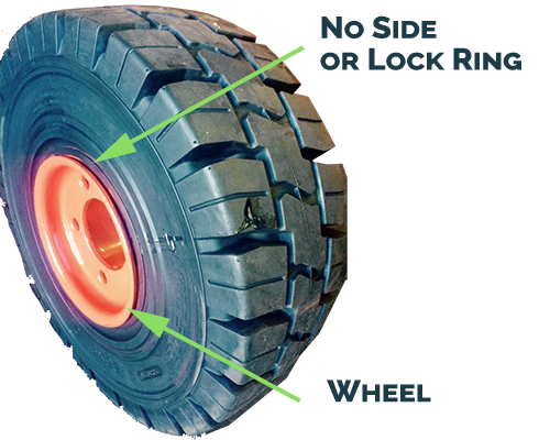 Solid SIT tire without lock rings