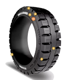 16x5x10-1/2 Forklift Tires 16x5x10-1/2 Traction Black Multipurpose Trelleborg PS1000 Press On GS MP